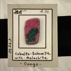 Cobalt-Dolomite with Malachite Stone
